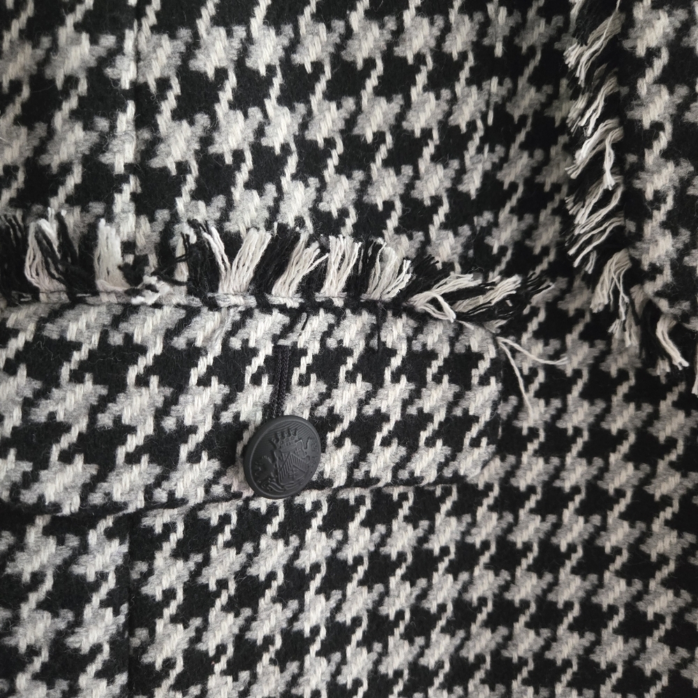 EXPRESS Blazer Coat Houndstooth Black and White - Picture 7 of 13